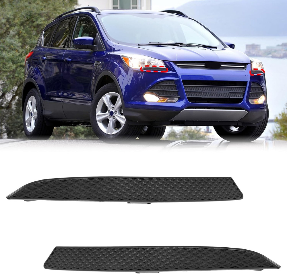 Front Headlight Headlamp Trim Black Driver Passenger Pair Fit for 2013 2014 2015