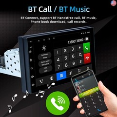 Single DIN Car Stereo Wireless CarPlay, Android Auto, 7 Inch Touchscreen,