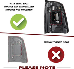 LED Tail Light Assembly Compatible with 2019-2024 Dodge Ram 1500 with Blind Spot