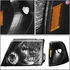 DNA MOTORING HL-OH-FEXP024P-BK-AM Headlight Assembly, Driver & Passenger