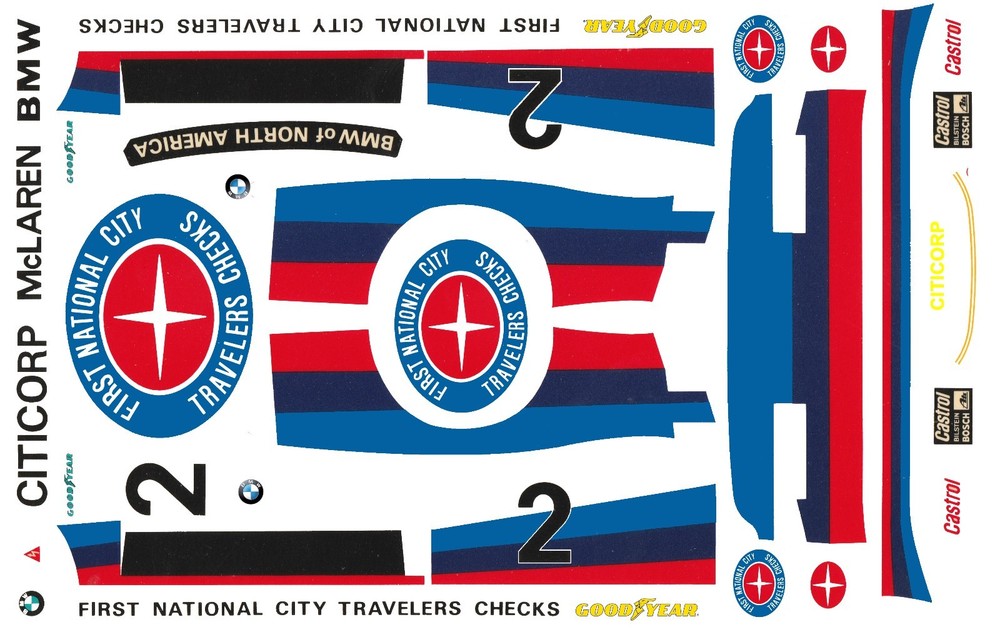 #2 BMW 320i CITICORP 1977 1/24th – 1/25th Scale Waterslide Decals