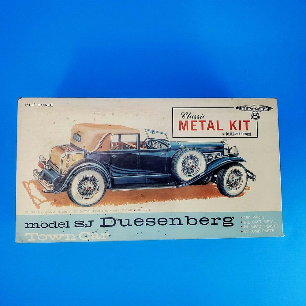Vintage HUBLEY SJ Duesenberg Classic Metal Model Kit No. 4864 1/18 Scale 1965