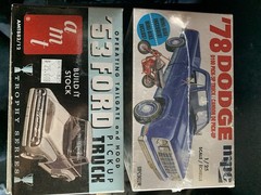 AMT 1/25 1953 Ford & 1978 Dodge D100 Pickup Model Kits Decals Mini-Bike