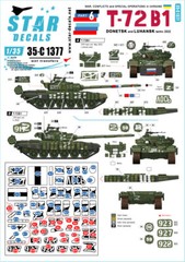 Decals for 1/35 Ukraine T-72B1 2022