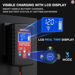 2-Pack Smart Fully Automatic 6V 12V Battery Charger Maintainer for Car, Marine,