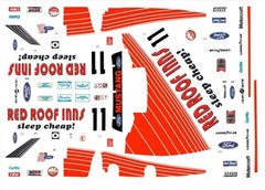 #11 Red Roof Inns Roush Racing Mustang 1/24th – 1/25th Scale Waterslide Decals
