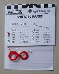 RED 4 FT DETAIL PLUG WIRE 1:24 1:25 PART BY PARKS CAR MODEL ACCESSORY 1041