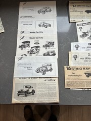 Vintage 20’s-60’s AMT/ Monogram, Etc. Model Kit Instructions Lot of 22 w Decals