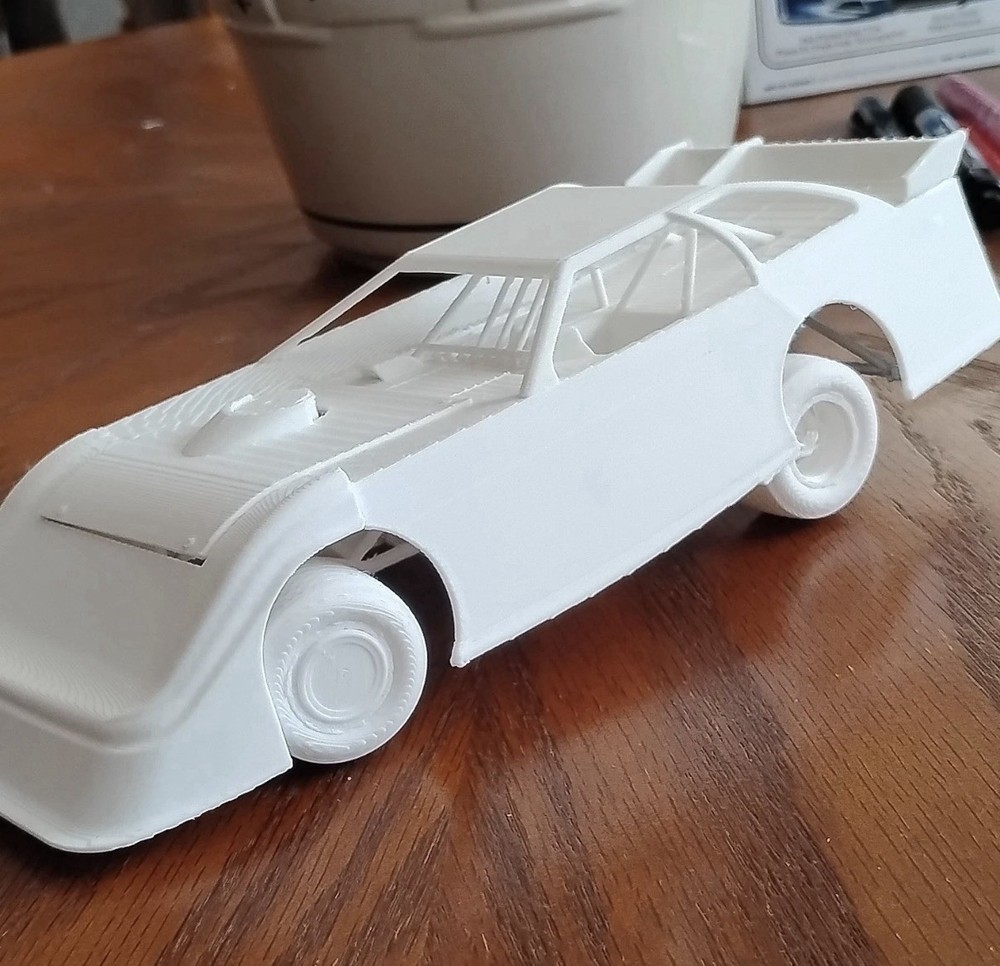 3D Printed Set of 2, 1/25 Scale Late Model and Sprint Car Unassembled Dirt Track