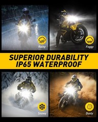 AUXITO H4 Light Bulb Hi/Low for Motorcycle, 400% Brighter, 9003 Bulb 6000K Cool