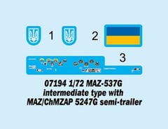 Trumpeter 1/72 MAZ537G Intermediate Type Tank Transport w/MAZ/ChMZAP524 TRP7194