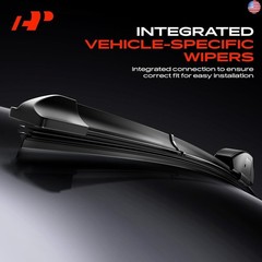 A-Premium Pack of 2 Windshield Wiper Blades with Wear Indicator & Towel –