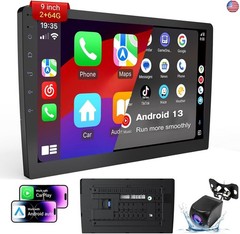 Wireless Double Din Car Stereo with 9″ HD Touchscreen | CarPlay & Android