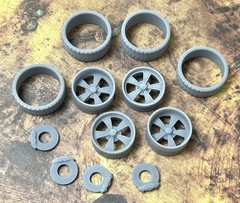 1/24 Scale: 24-Inch “Intro Vista” Wheels And Tires; Resin;1/25