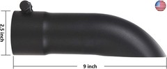 LCGP 2.5 Inch Inlet Turn Down Bolt On Exhaust Tip, Standard 2 1/2 Inch Inside