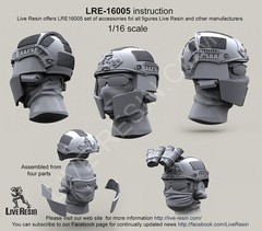 Live Resin 1/16 LRE-16005 Crye Airframe Helmet & Choops without Cover, with Head