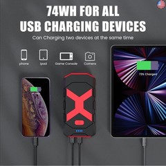 BOOKOO Jump Starter 20,000 mAh for Car/Boat/Lawnmower(2000A 8.0L Gas/6.5L