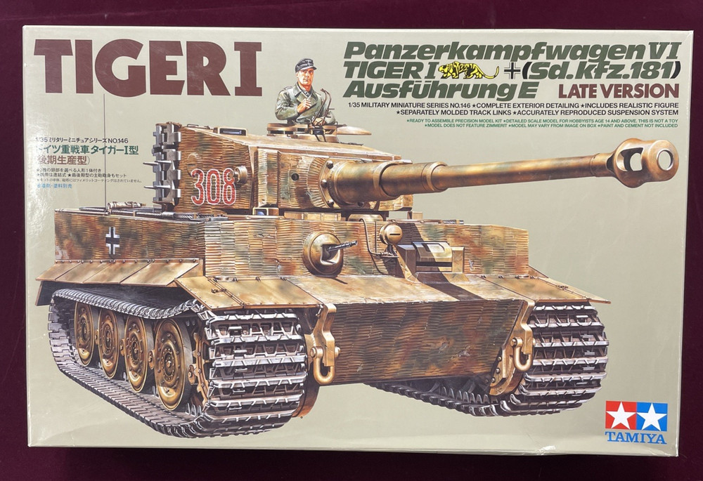 Tiger I SdKfz 181 Ausf. E Late Version 1/35 Scale Tamiya Unassembled Kit#MM-146