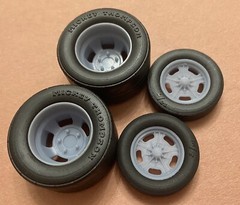 1/24 Scale: Resin 17/15-inch Vintage Halibrand Gasser Drag Wheels W/ Slicks