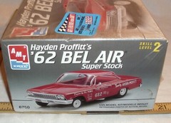 AMT HAYDEN PROFFITT’S 62 CHEVY BEL AIR SS SUPER STOCK MODEL KIT SEALED 1:25 6760