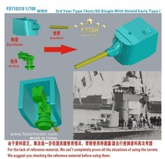 FS710310 WWII IJN 3rd Year Type 14cm/50 Single With Shield Early Type I (7 set)