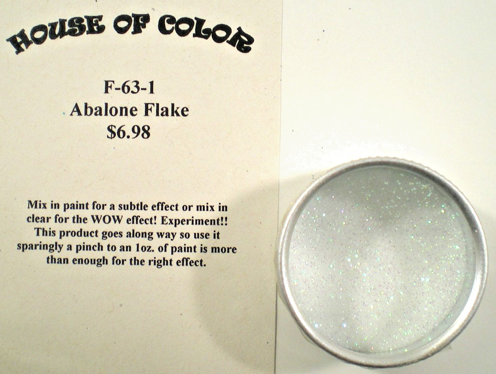 HOUSE OF KOLOR F-63-1 ABALONE FINE METAL FLAKE PAINT ADDITIVE 4 MODEL CARS