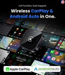 Teeran 2 in 1 Wireless CarPlay and Android Auto Adapter, Easy Setup Plug and