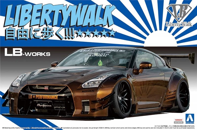 Aoshima 1/24 Scale Model Car Kit Liberty Walk(12) LB Works GT-R R35 Type 2 Ver.1