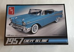 AMT 1957 Chevy Bel Air 1:25 Scale Blue Model Kit Over 70 Parts New , Sealed