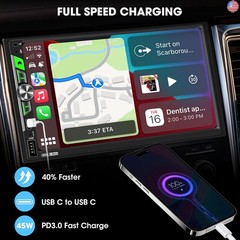 7″ Double Din Touchscreen Stereo – Wireless CarPlay Android Auto Car Radio