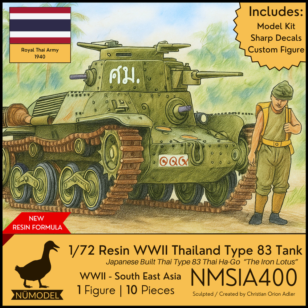 NUMODEL NMSIA400 | 1/72 Resin WWII Thai Thailand Type 83 Light Tank Model Kit