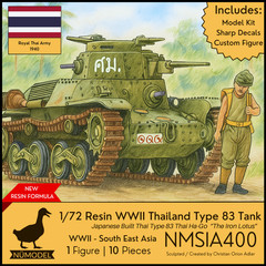 NUMODEL NMSIA400 | 1/72 Resin WWII Thai Thailand Type 83 Light Tank Model Kit