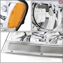 DNA Motoring HL-OH-JGC99-CH-AM Chrome Amber Headlights Assembly Replacement