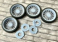 1/24 Resin: 26 Scale-Inch “Forgiato Hades” Style Model Car Wheels/Tires,1/25