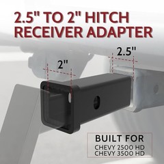 2.5 Inch to 2 Inch Hitch Reducer for Chevy Silverado GMC Sierra 2500 HD 3500