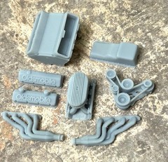 Resin “Big Block Oldsmobile” engine W/Dual Carbs for scale model cars, 1/24 1/25