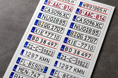 3D License Plates Detail Set for scale model EU Vehicles 1:24