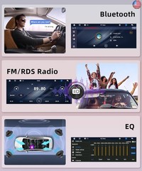 Car Stereo Single Din Wireless Carplay 6.9 inch Touch Screen Android Auto,