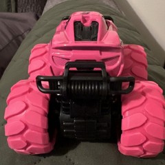 Snap-on pink #5 Monster truck race car toy car pull back and it goes 3×3 size
