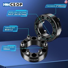 HHCSOP 6×5.5 to 6×5.5 Wheel Spacers 2 inch Fits for 1999-2025 Chevy Silverado