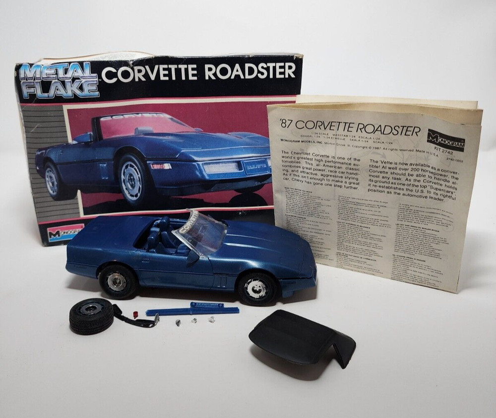 Monogram Metal Flake 1987 Corvette Roadster Model Kit # 2742 Prebuilt