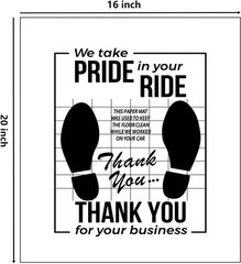 White Car Paper Floor Mats,50Pcs Vehicles Disposable and Black
