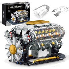 Hands-On V8 Engine Model Kit – Create a Mini Motor, 703 PCS STEM Fun for All