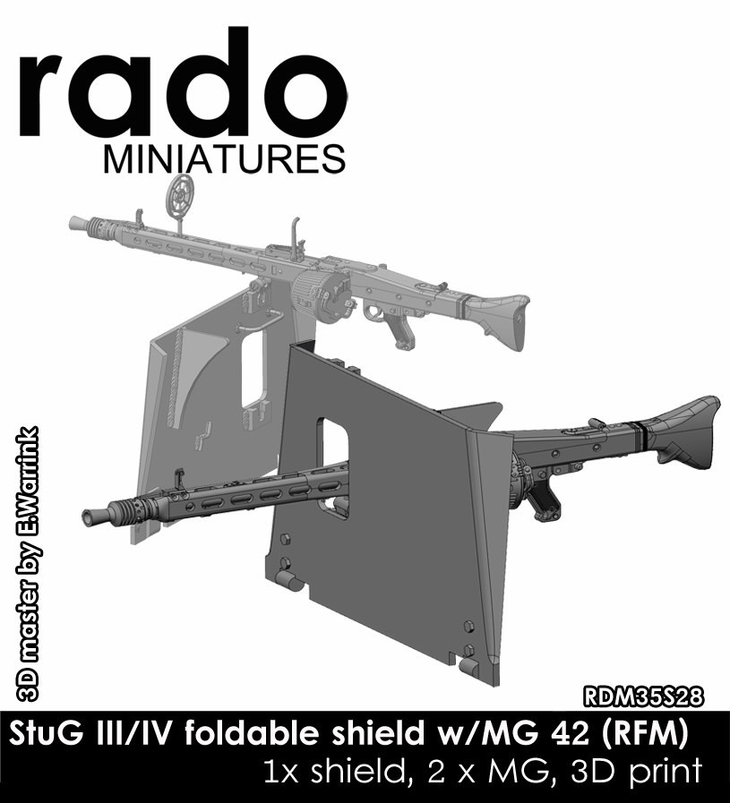 Rado Miniatures 1/35 StuG III/IV Foldable Shield with MG 42 for Rye Field Model