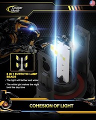Cougar Motor H13 Bulbs, 9008 Fog Lights 6500K White Non-Polarity H13 Fog Bulb