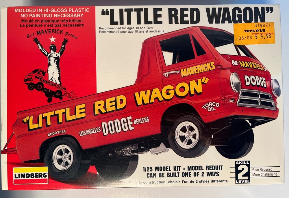 Lindberg Little Red Wagon Dodge Funny Car IMC Model Kit 1/25 Sealed (B251)