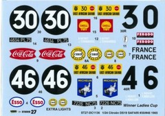 Studio 27 Decal 1/24 Citroen DS19 Safari 1965 No.30/46 for EBBRO from JP 11913