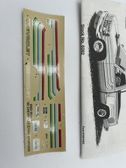 AMT Chevrolet C-1500 Sportside Pickup Truck 1/25 Model Kit 6082 Decal Sheet