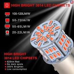 4PCS 1157 LED Bulb Brake Tail Light 12V-24V Super Bright 2357 2057 7528 BAY15D