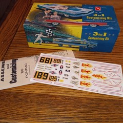 VINTAGE AMT/SMP 1959 PONTIAC CV BOX-INSTRUCTIONS/DECALS ONLY-
